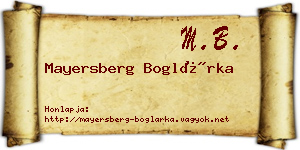 Mayersberg Boglárka névjegykártya