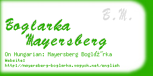 boglarka mayersberg business card